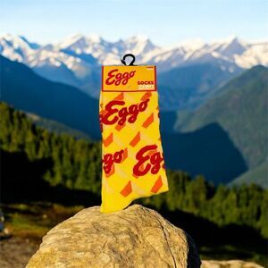 Eggo Waffles Novelty Crew Socks Unisex Multicolor One Size Fun Gift